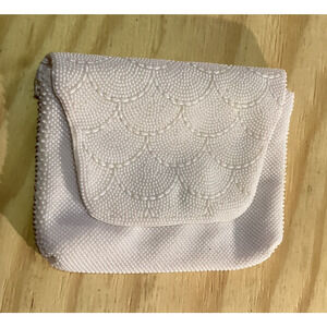 Vintage Ivory Faux Pearl Clutch Purse